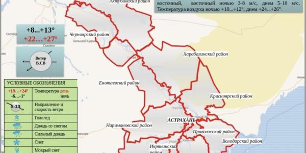 В Астраханской области 1 октября ожидается до +27