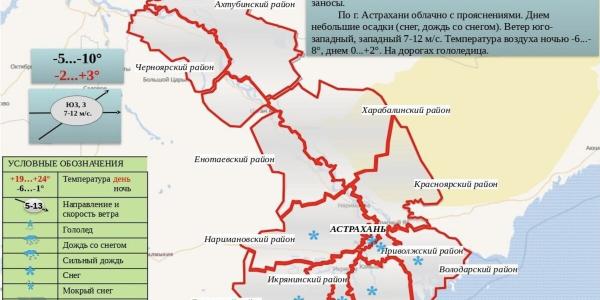 В Астраханской области 18 декабря ожидается дождь со снегом
