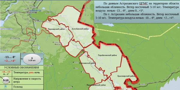 В Астраханской области днём 24 января ожидается до +5 градусов