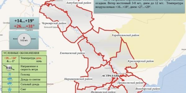 В Астраханской области 4 сентября ожидается до +31