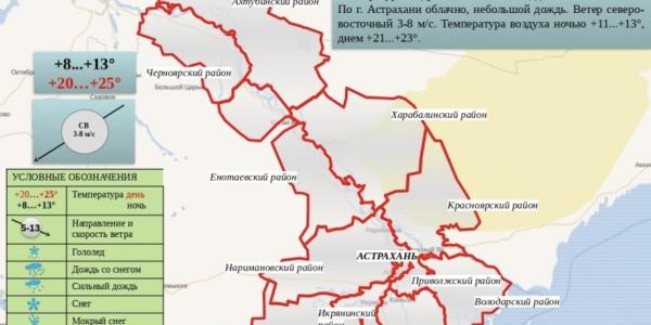 В Астраханской области 16 сентября ожидаются дожди