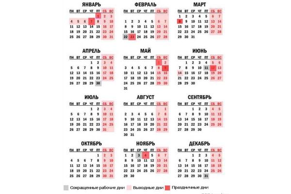 Роструд опубликовал календарь выходных и праздничных дней на 2021 год